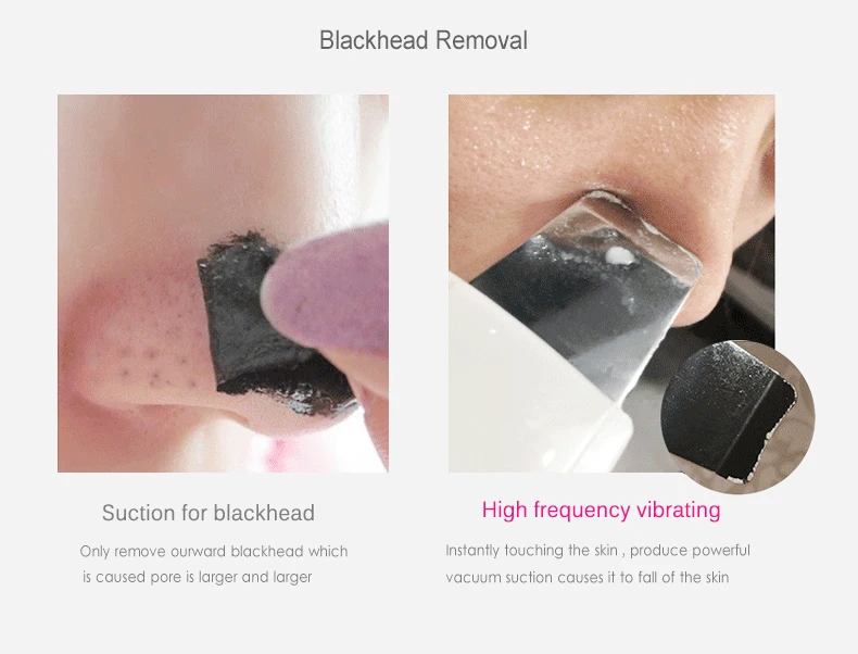 Ultrasonic Cleaner Face Skin Scrubber Acne Blackhead Removal Skin Massage Rechargeable Pore Cleanser Exfoliates Facial Cleansing