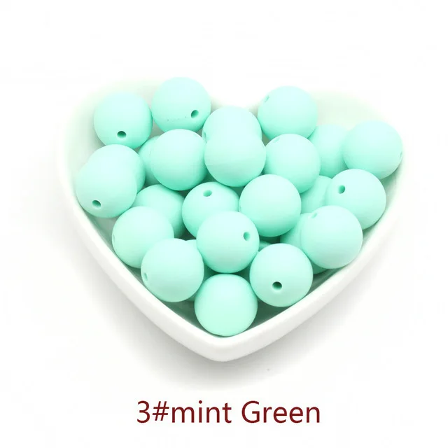 15mm 30pcs Набор из 30 шт. 15 мм круглых силиконовых бусин пищевой BPA бесплатно отлично подходит для слингобусы Colar Mordedor Dentition Chew - Цвет: 15mm 30pcs