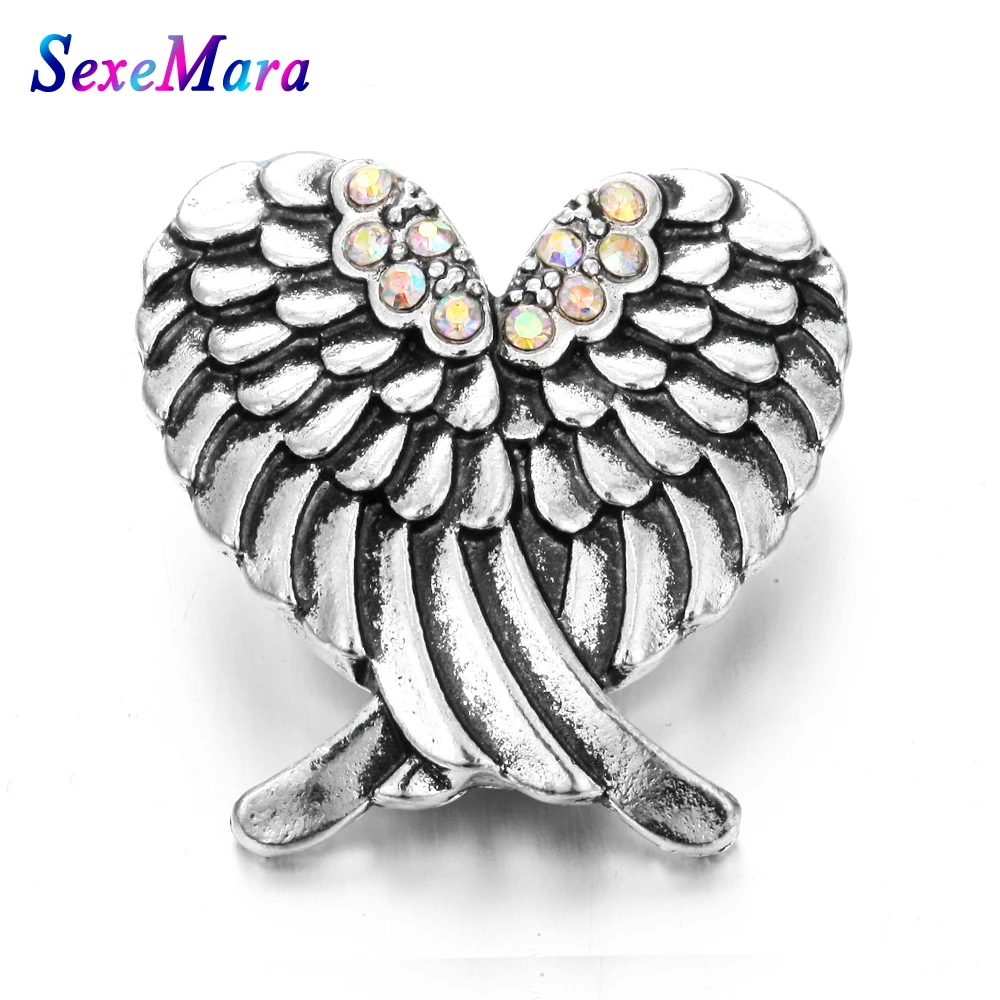 2018 Новый Snap Jewelry хрустальные Крылья Ангела из металла 18 мм кнопки подходит для