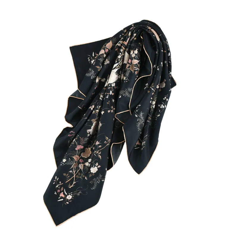 Шелковая шаль из 100% твила с принтом журавль шарфы для головы 35 &quotX 35&quot| |