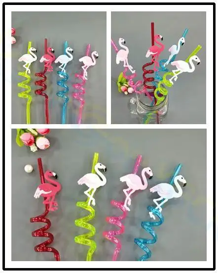 40pcs Creative reusable Flamingo Unicorn heart flag Straw Juice Drink Milk Tea Soft plastic Straws bar wedding Party Decoration | Дом и сад