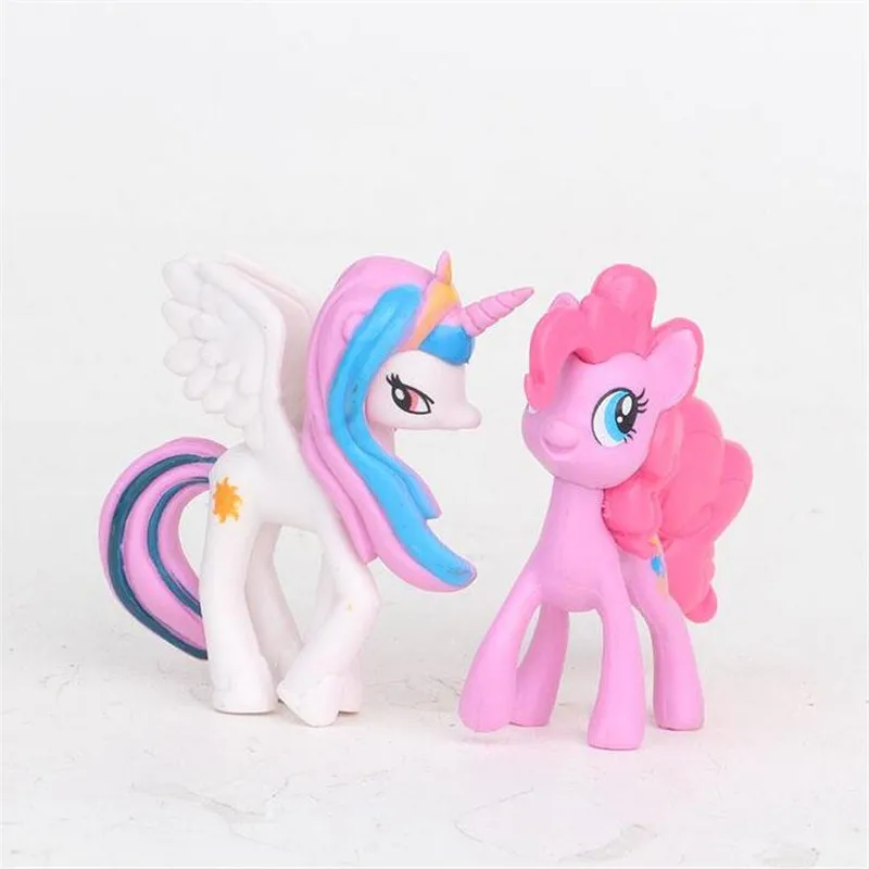 13 шт./компл. 5-8 см Радуга «My little pony»(«Мой Маленький Пони»); Милая ПВХ Единорог ponis лошадь игрушки Фигурки Куклы для девочек на день рождения, подарок на год