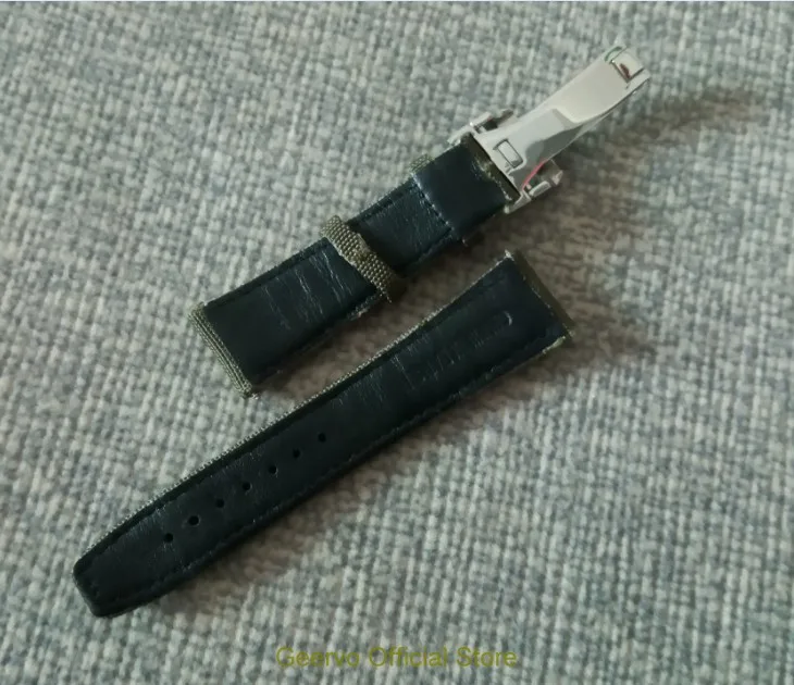 Высококачественный нейлоновый зеленый ремешок для часов 22 мм со складной