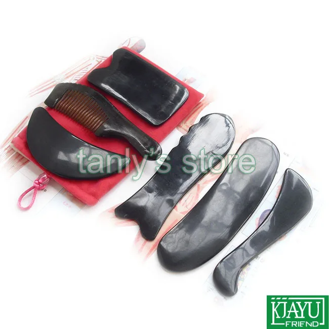 Массажный инструмент Gua sha beauty plate 100% Ox Horn (подарочная коробка красоты и диаграмма