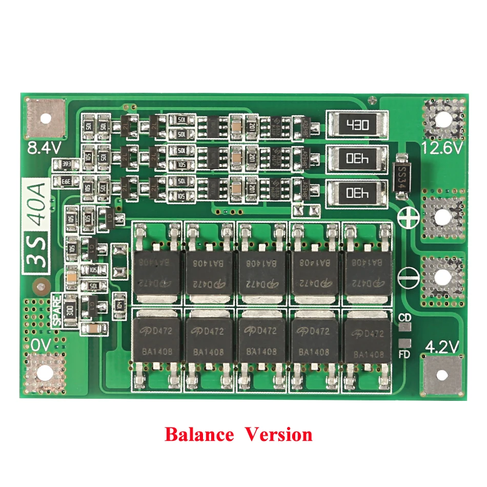 Aokin 3S 40A BMS 11 1 V 12 6 18650 литий ионный аккумулятор зарядное устройство Защитная плата