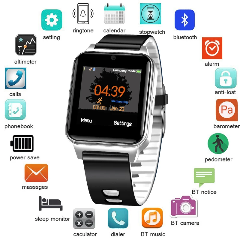 BANGWEI Bluetooth Смарт часы спортивные Шагомер сим карта музыкальная камера Smartwatch