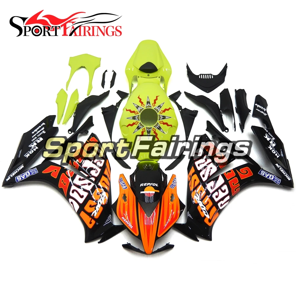 

Обтекатели для Honda CBR1000RR 12, 13, 14, 2012, 2013, 2014, комплект обтекателей из АБС-пластика для мотоцикла, Обтекатели для кузова мотоцикла, зеленый, оранжевый, черный