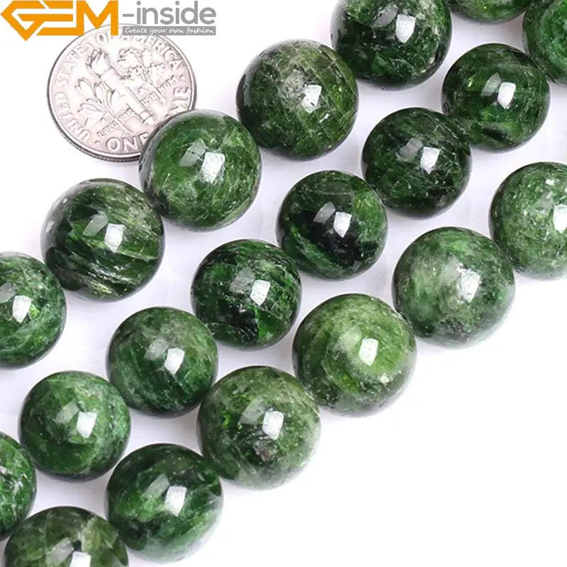 

AA Grade Round Natural Green Diopside Stone Gemstone Semi Precious Beads Selectable 7mm 8mm 10mm 12mm For Jewelry Making Bead