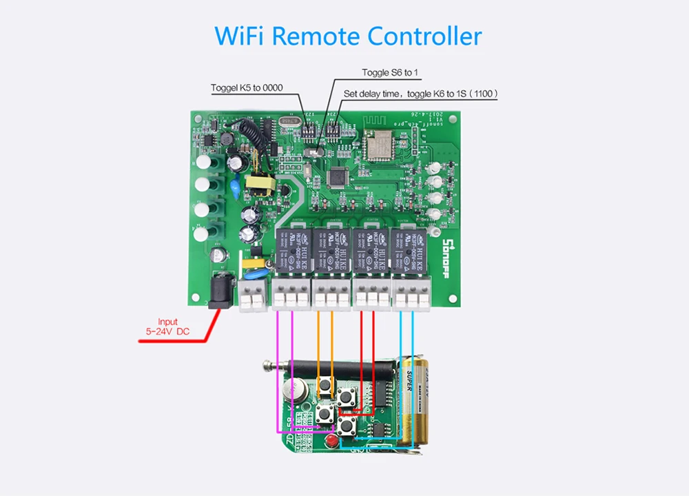 SONOFF 4CH Pro R2 беспроводной многоканальный wifi переключатель для умного дома домашней автоматизации модуль управления Лер 433 МГц дистанционное управление
