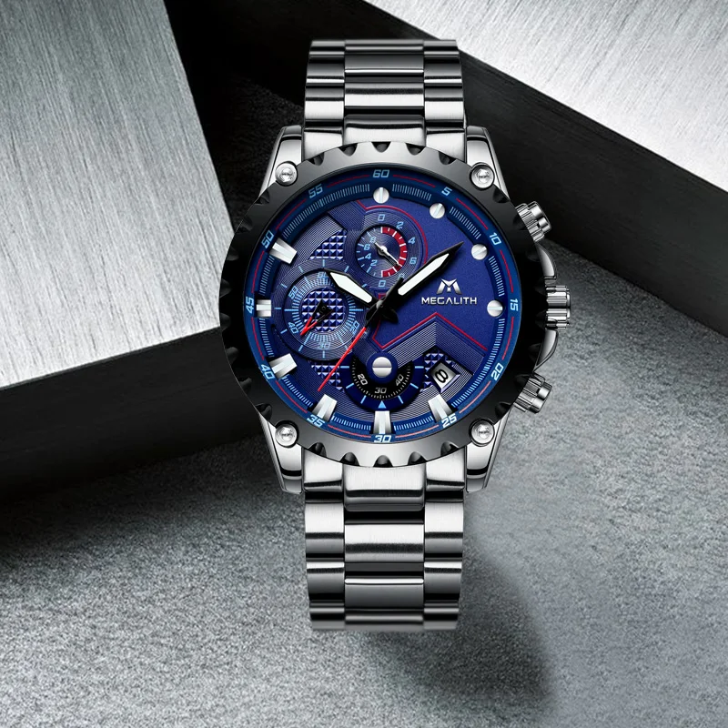 Часы MEGALITH мужские спортивные армейские водонепроницаемые с секундомером