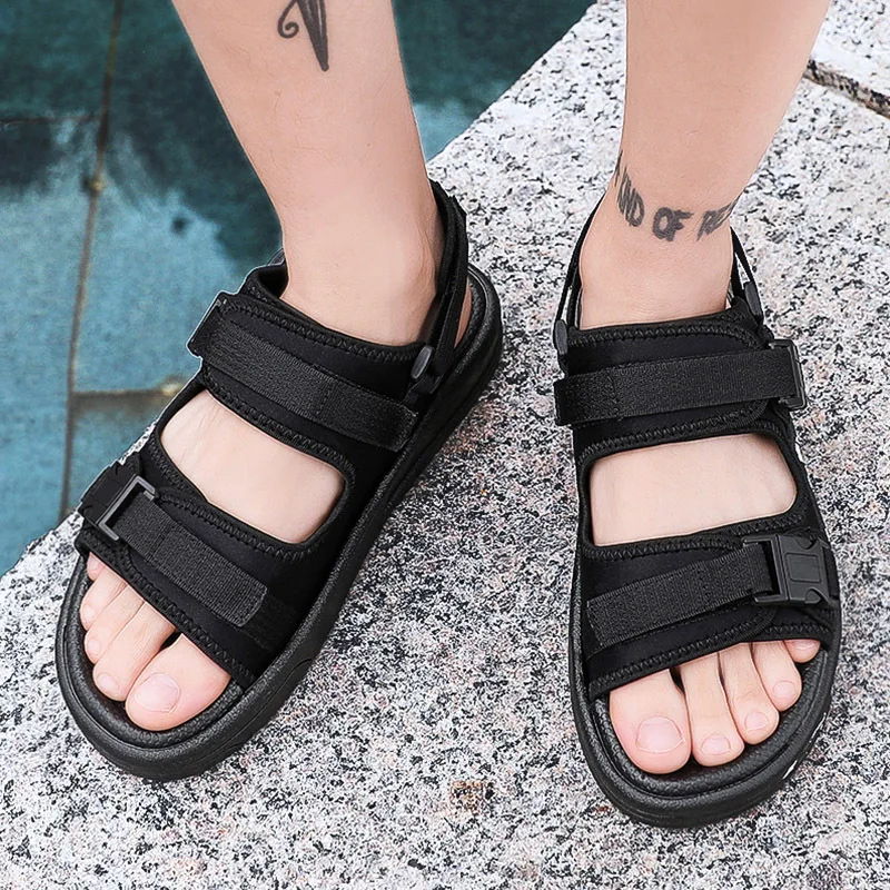 Модные мужские пляжные сандалии летняя обувь 2019 гладиаторы в римском стиле