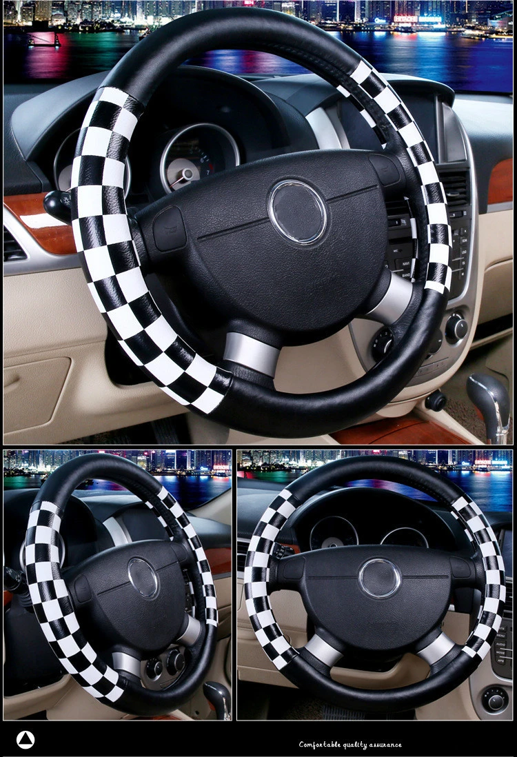 Новый автомобиль Стайлинг крышка рулевого колеса кожа 38 см автомобильный