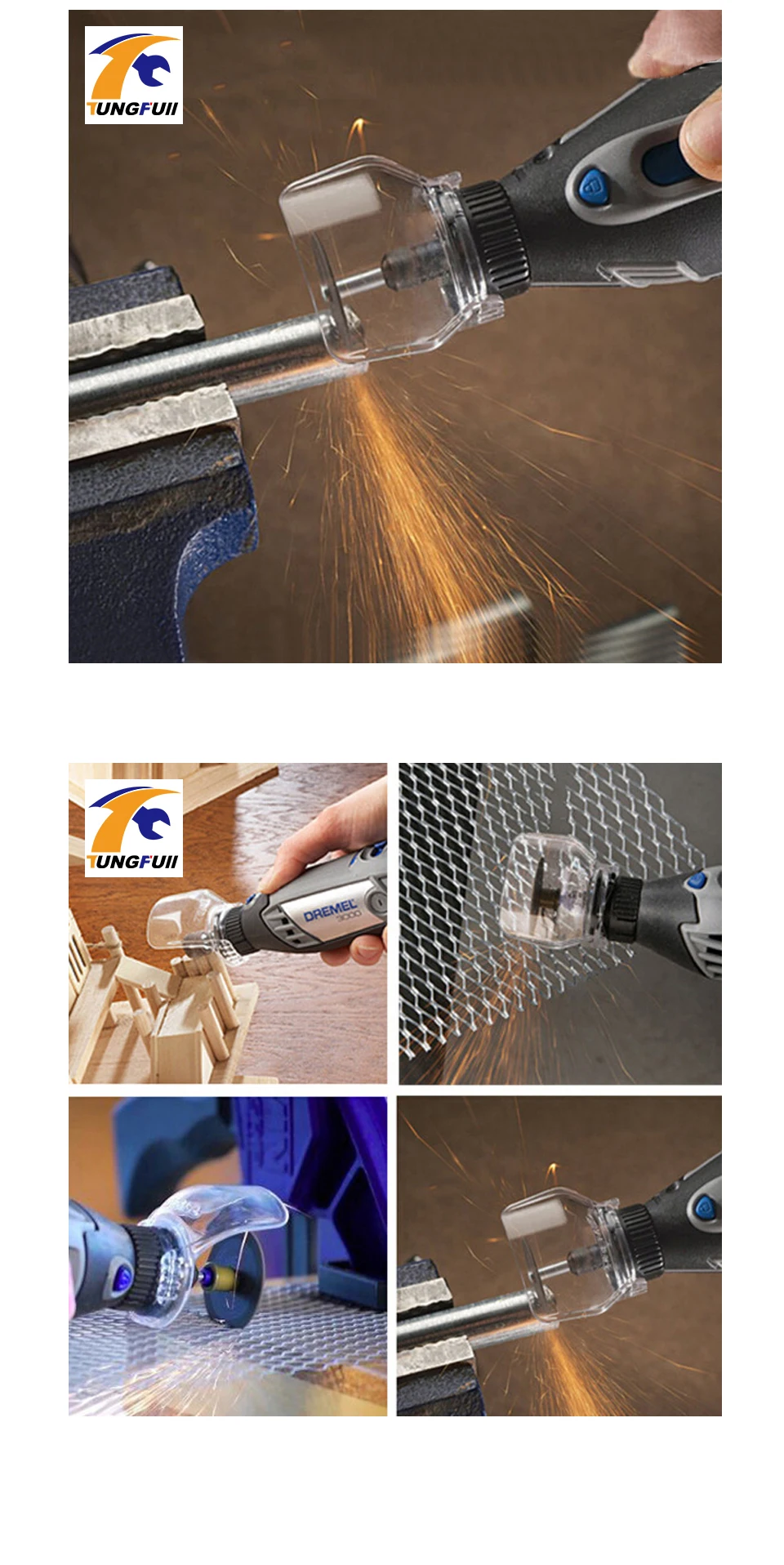 Tungfull Dremel стильные аксессуары Защитная крышка мини-держатель для дрели инструмент для Dremel аксессуары дерево 3000 4000 гравировка