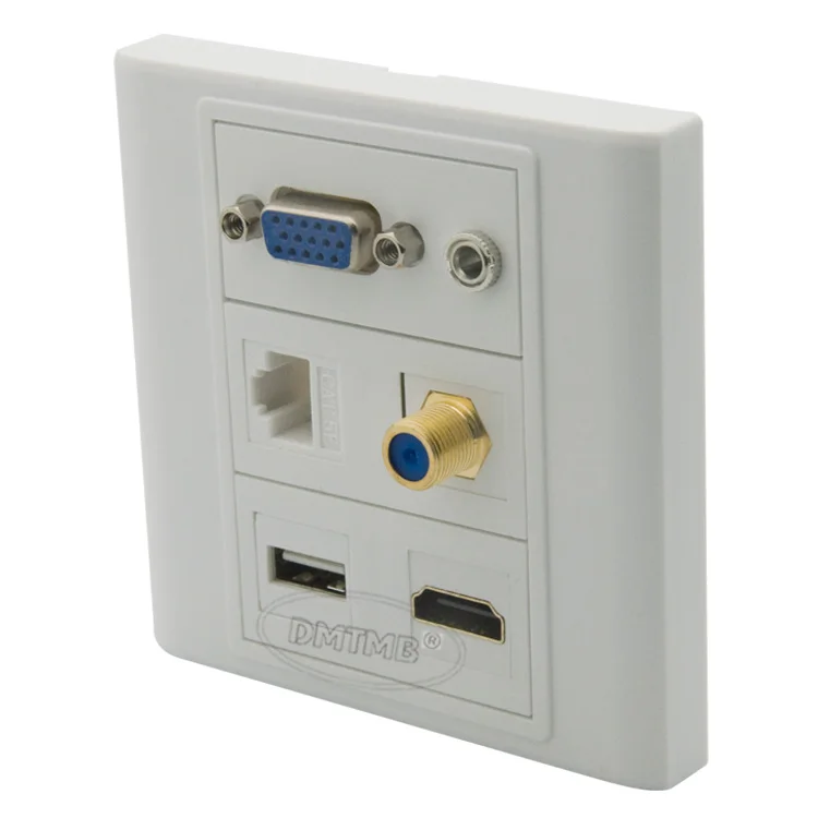 Vga hdmi 3 5 мм аудио USB RJ45 F головка телевизионная настенная пластина с задней