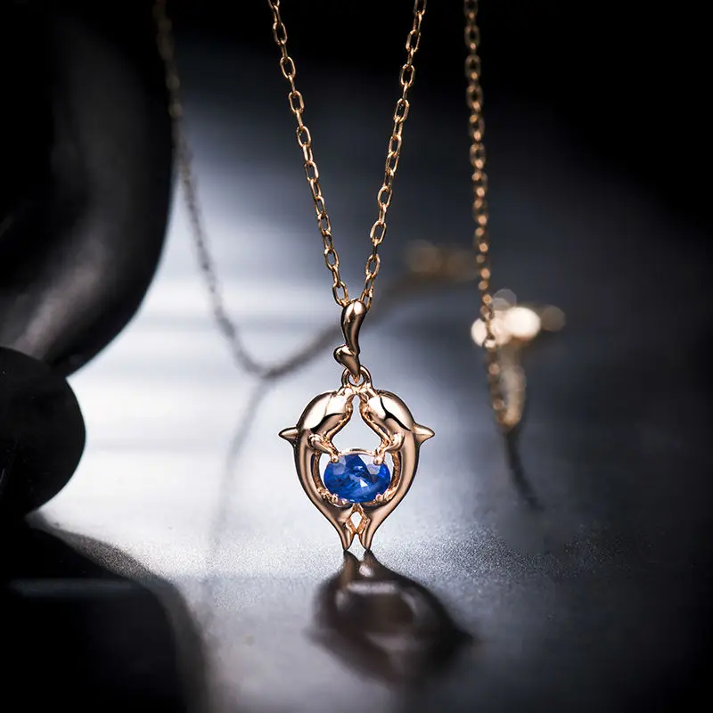 LOVERJEWELRY женские вечерние кулон Настоящее 18Kt из розового золота с подвеской со