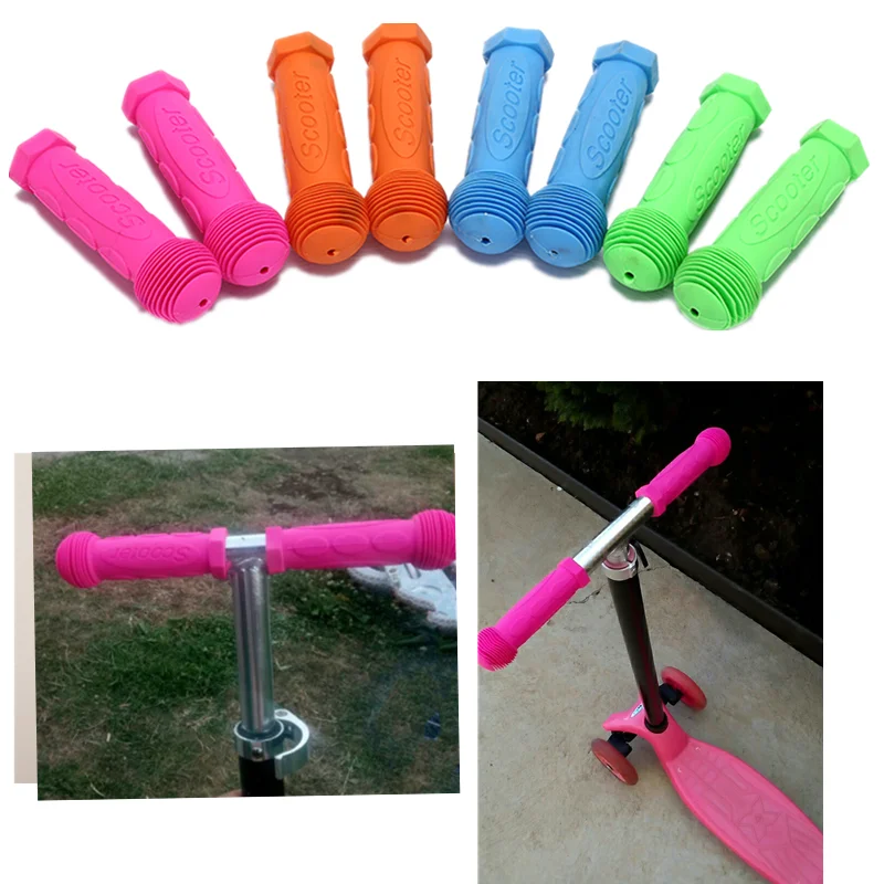 

Rubber Grip Handle Bike Handlebar Grips Cover Anti-skid Bicycle Tricycle Skateboard Scooter For Child Kids Blue Red