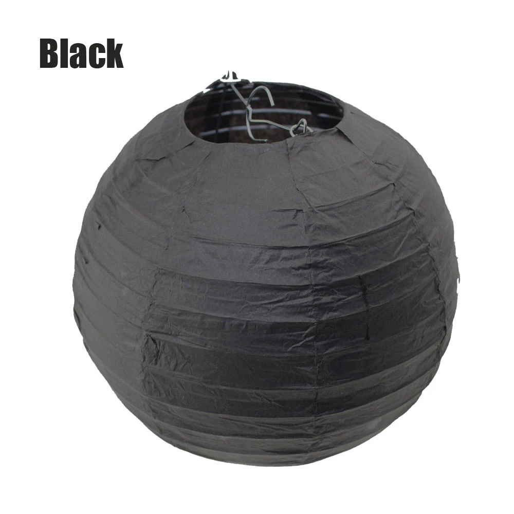 black 10 шт./партия " 10" 1" 14" 1" золото/серебро/черный/белый складной круглый шар бумажные фонари для Декор для выпускного вечера - Цвет: black