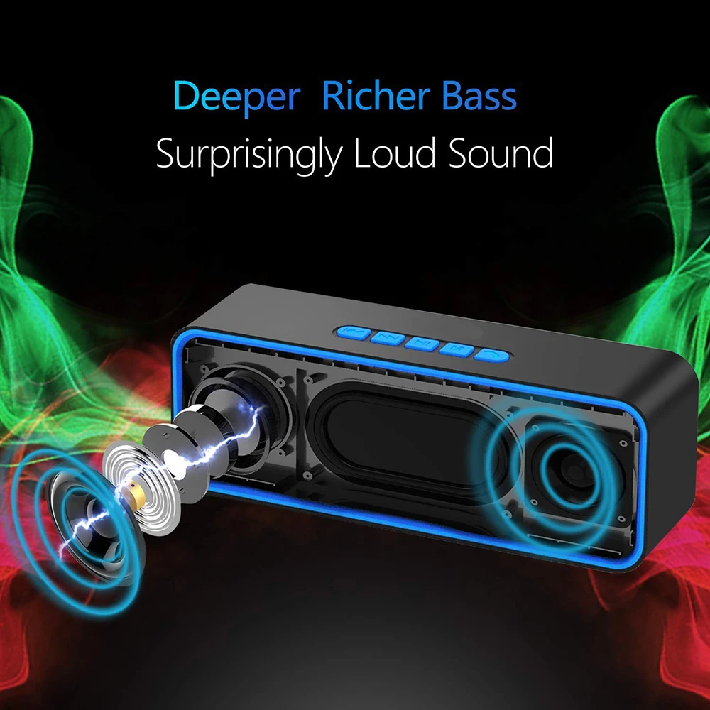 SC211 Bluetooth Динамик Портативный Беспроводной громкий с микрофоном музыкальная