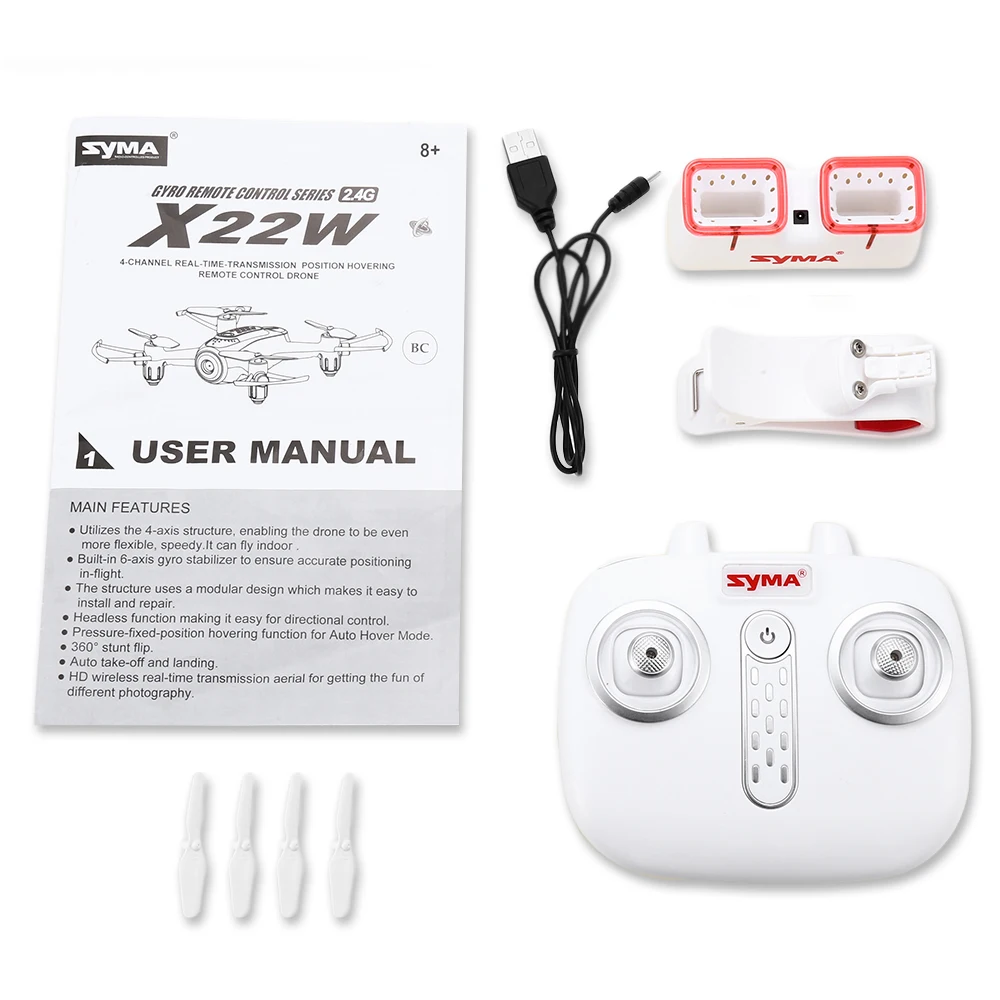 Syma X22W Wifi FPV Карманный Радиоуправляемый Дрон HD камера Безголовый режим RC полет