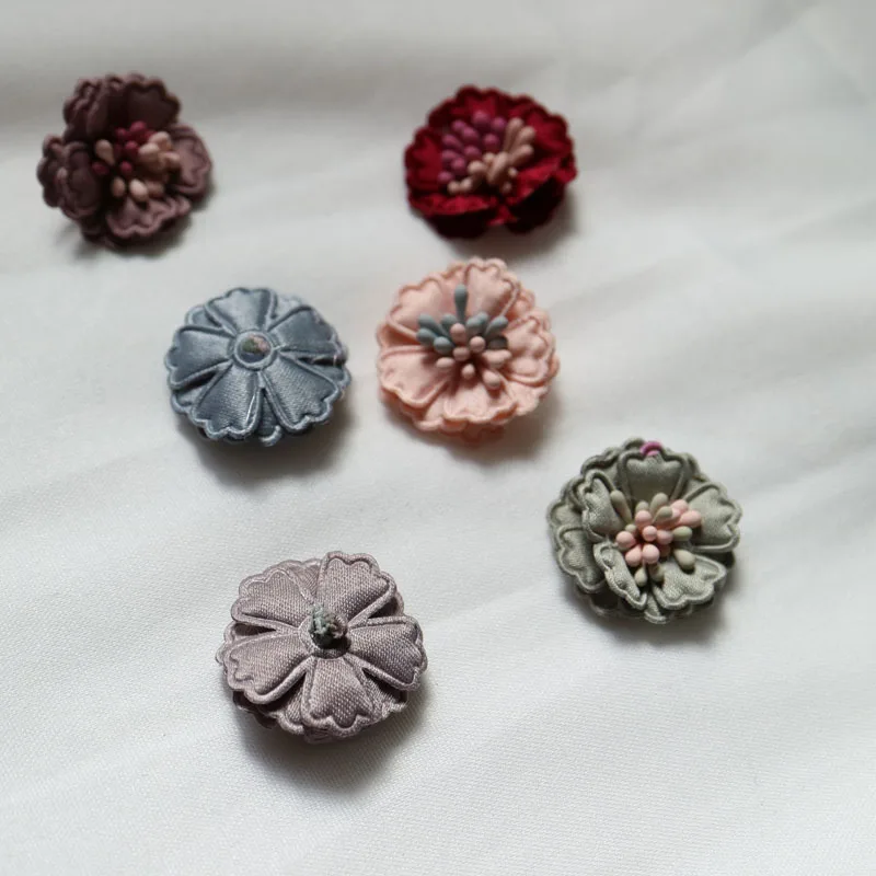 6pcs/set 3d flowers beaded patches for clothing Sew on patch decorative parches bordados para ropa Embroidery applique clothing
