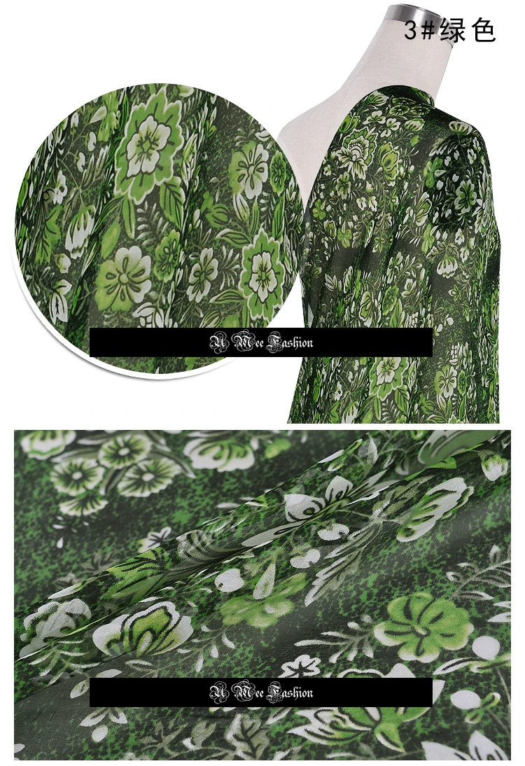 CNUM SC131 100% Natural Silk Chiffon/ Floral and Diamond /Silk Fabric Width 1.48yd Thickness 6mm | Дом и сад