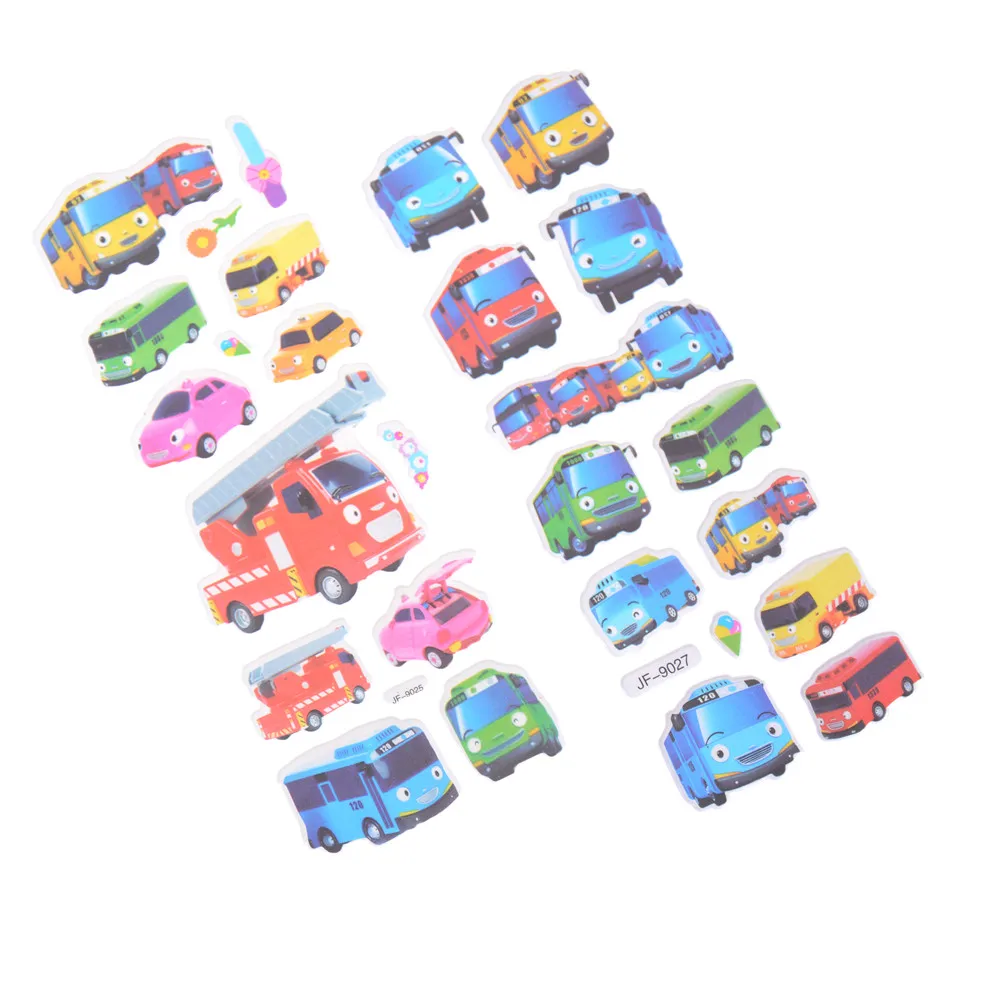 6 шт./компл. Infantiles Tayo Little 3D мультфильм автобус Tag Juguetes пышные наклейки Pegatinas детский