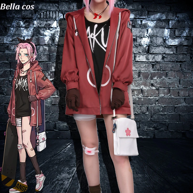 Костюм для косплея NARUTO Haruno Sakura модная повседневная форма одежда в стиле аниме