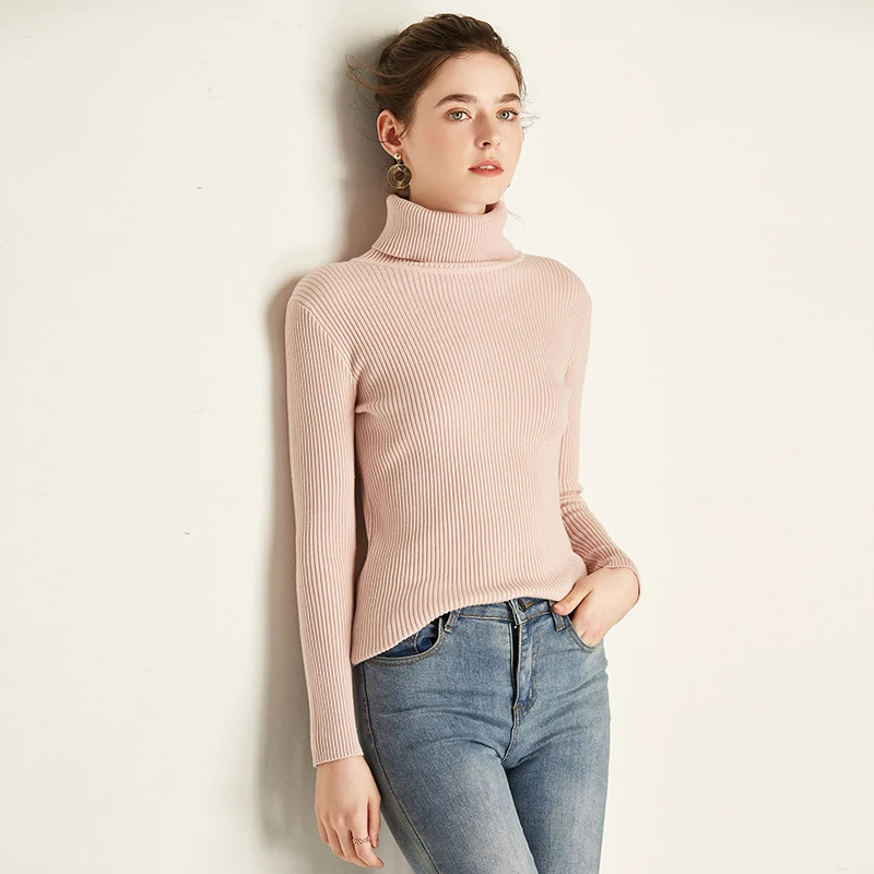 

winter knitted sweater woman high collar sweater warm knit soft cool Slim Tight Fitting Trend Sweater fall sweater Europe