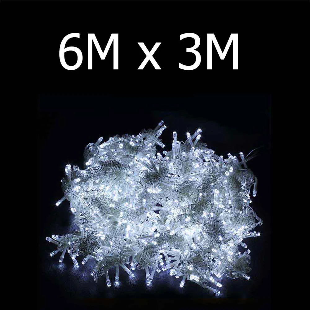 6x3 W 220 В/110 В СВЕТОДИОДНЫЙ занавес 3x3 м 6x3 м светодиодный сосулька Праздничная гирлянда Свадебная вечеринка Рождественское украшение гирлянды - Испускаемый цвет: 6x3 W