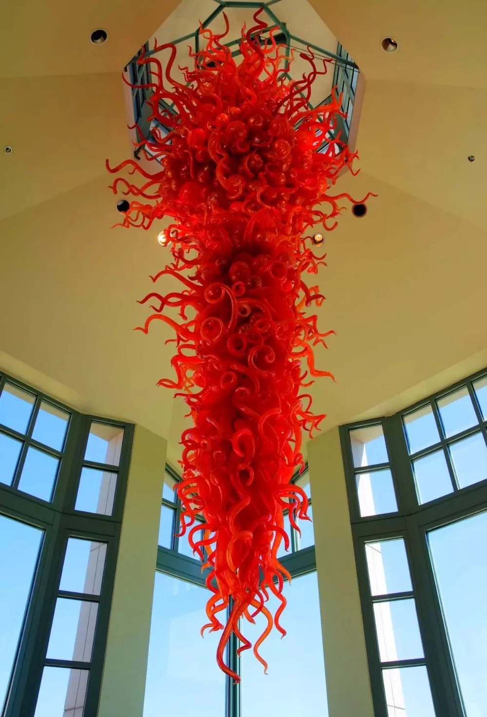 Современный дизайн новая Большая художественная люстра из красного стекла