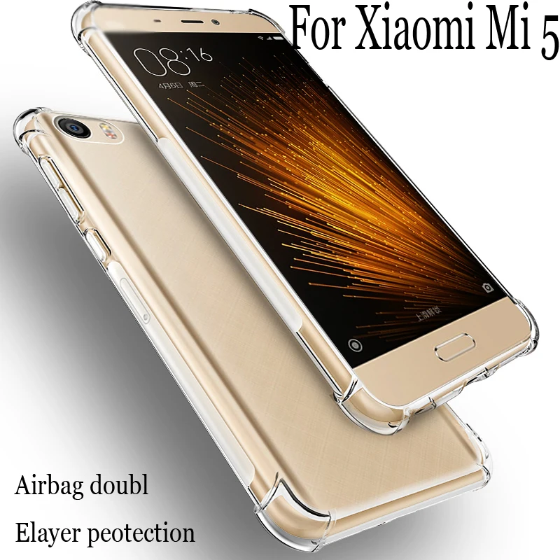 Ультратонкий Прозрачный мягкий ударопрочный чехол для телефона Xiaomi Mi 5