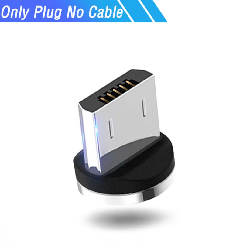 Only Plug No Cable Titok Магнитный Micro Usb type C зарядный кабель Usb-C type c светящийся светодиодный кабель для huawei Honor 8A Pro Magic 2 samsung A8 A9 - Цвет: Only Plug No Cable