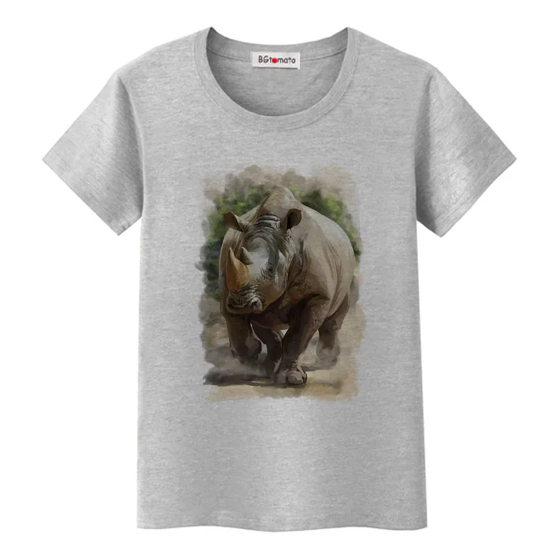 Футболка BGtomato big rhinoceros plus женская суперкрутая футболка с 3D принтом животных
