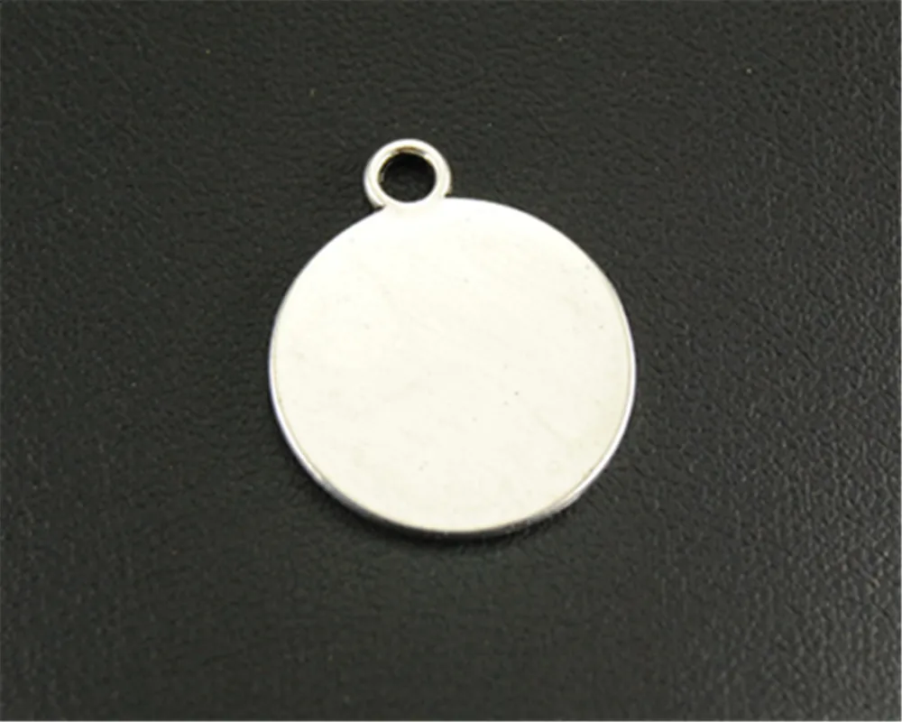 5 шт. круглые штампованные этикетки для ювелирных изделий|tag charm|antique silverjewelry charms |