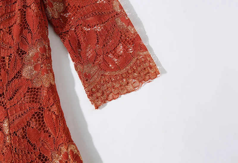 FGLAC винтажное vestidos модное повседневное кружевное платье с рукавом 3/4 элегантное тонкое Открытое вечернее платье для женщин