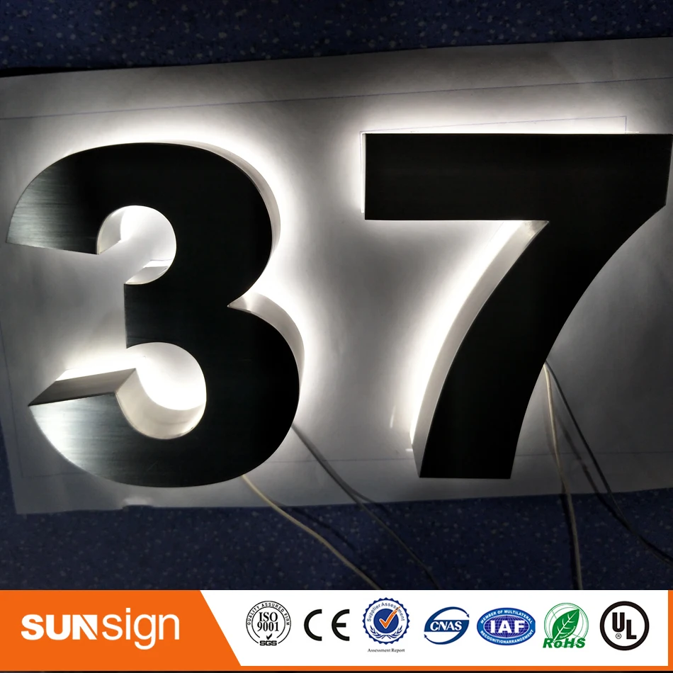 H 20 см новое поступление! 3D LED подсветка матовая нержавеющая сталь письма бизнес