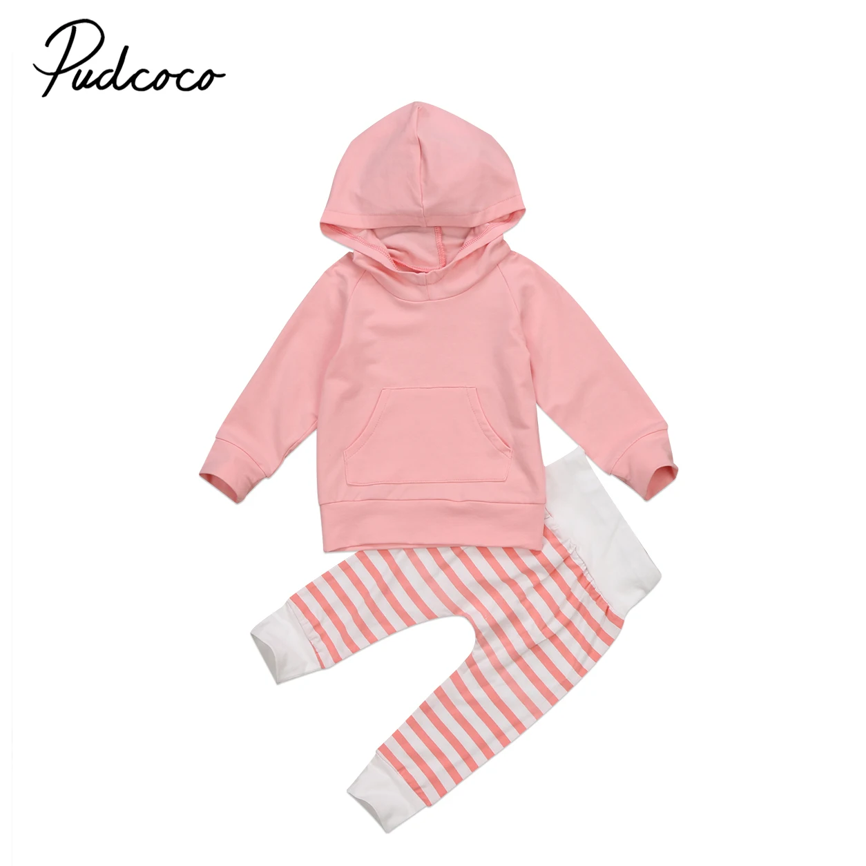 

pudcoco Newest Arrivals Hot Infant Newborn Toddler Kids Baby Boy Girl Casual Sweet Hooded Tops Pants Outfits Set Clothes 0-5T