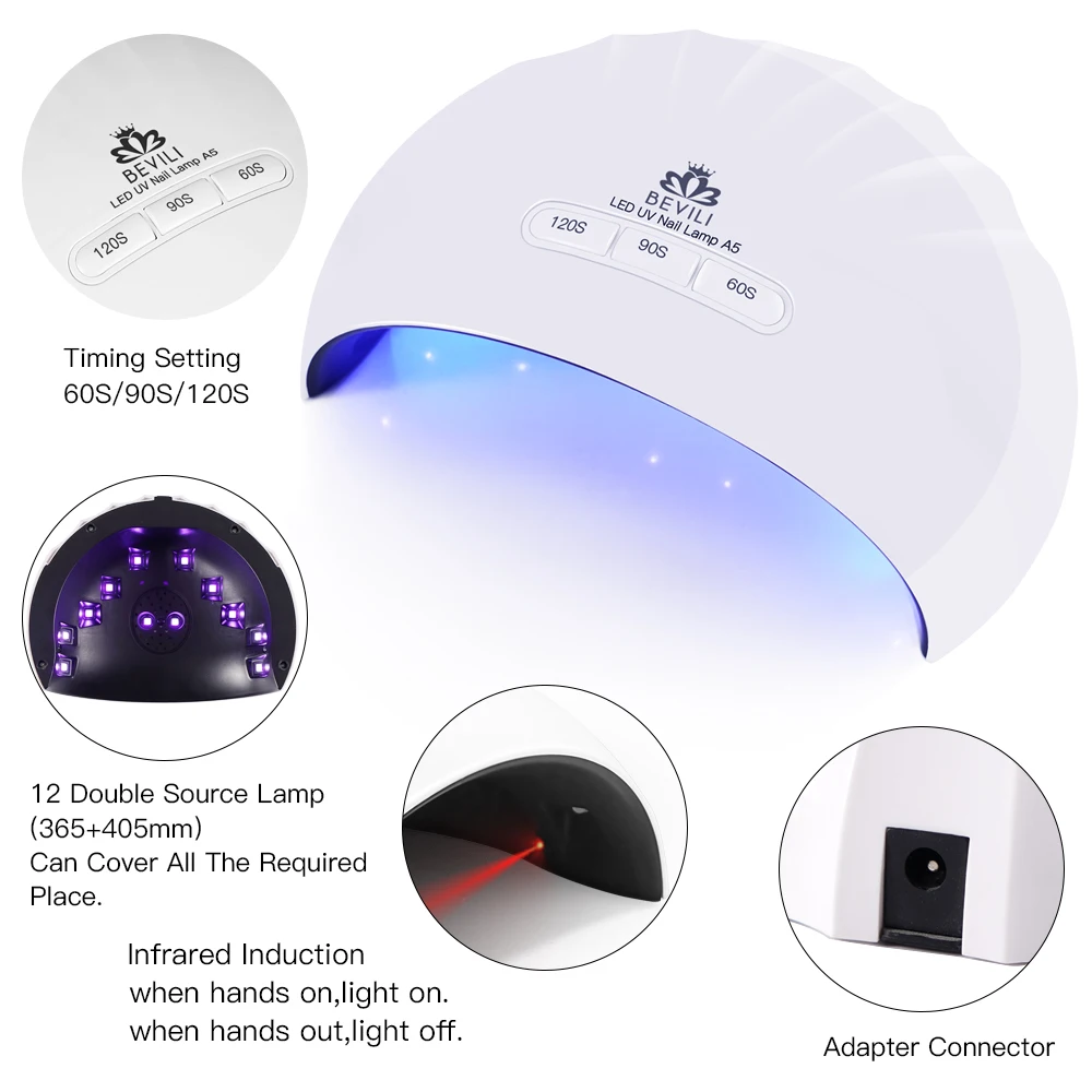 Nail Polish Curing Lamps 36W WEVILI Portable Dryer Manicure/Pedicure Lamp Gel | Красота и здоровье