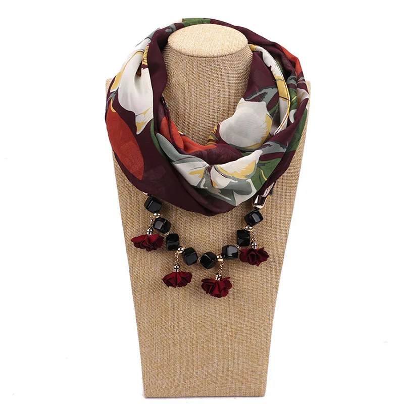 RUNMEIFA модные шармы Ювелирные изделия подвеска шарф богемный шифон цветок кулон с