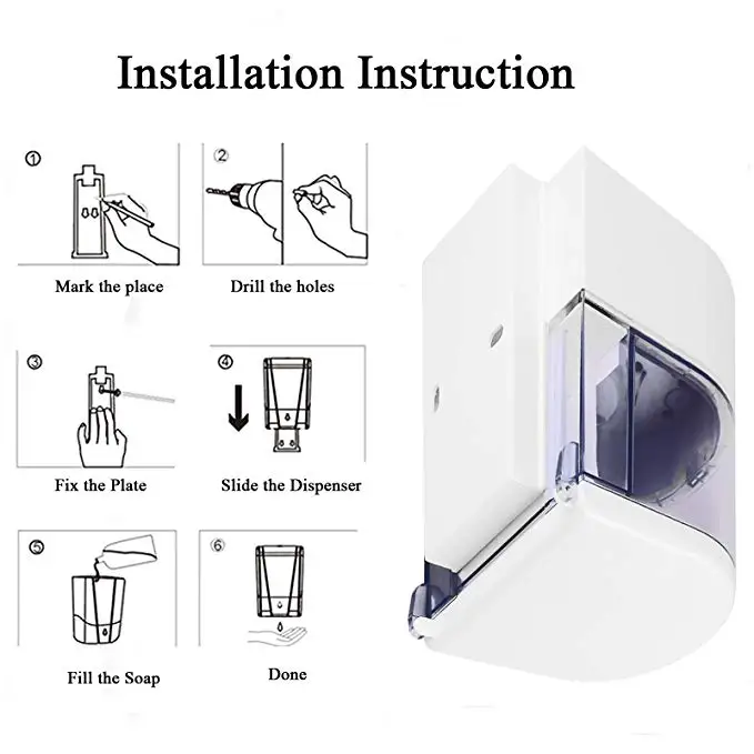 600ml Automatic Soap Dispenser Touchless Sanitizer Smart Infrared Induction Liquid For Kitchen Bathroom | Обустройство дома