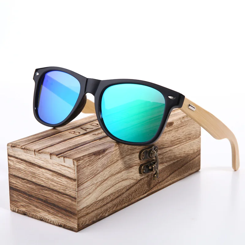 Green Polarized BARCUR розовые солнцезащитные очки, дерево бамбуковые женские солнцезащитные очки модные Зеркальные Солнцезащитные очки женские брендовые дизайнерские очки - Цвет линз: Green Polarized