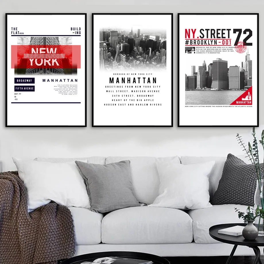 Карта Нью Йорка Манхэттена пейзаж холст живопись Настенная картина
