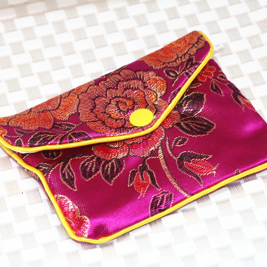 Оптовая цена цветок 75*97 мм ткани пакет сумка Ювелирные подарки поле 10 шт. розы