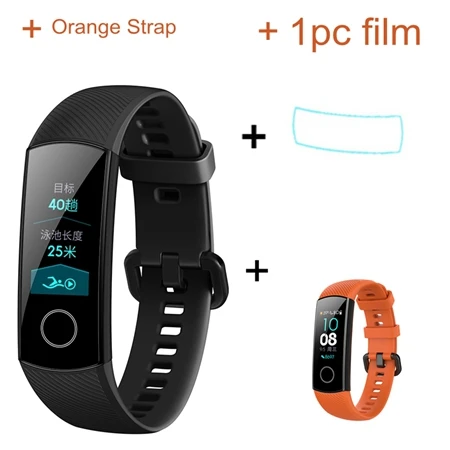 add orange strap huawei Honor Band 4 стандартная версия смарт-браслет сенсорный цветной экран монитор сердечного ритма во время сна водонепроницаемый - Цвет: add orange strap