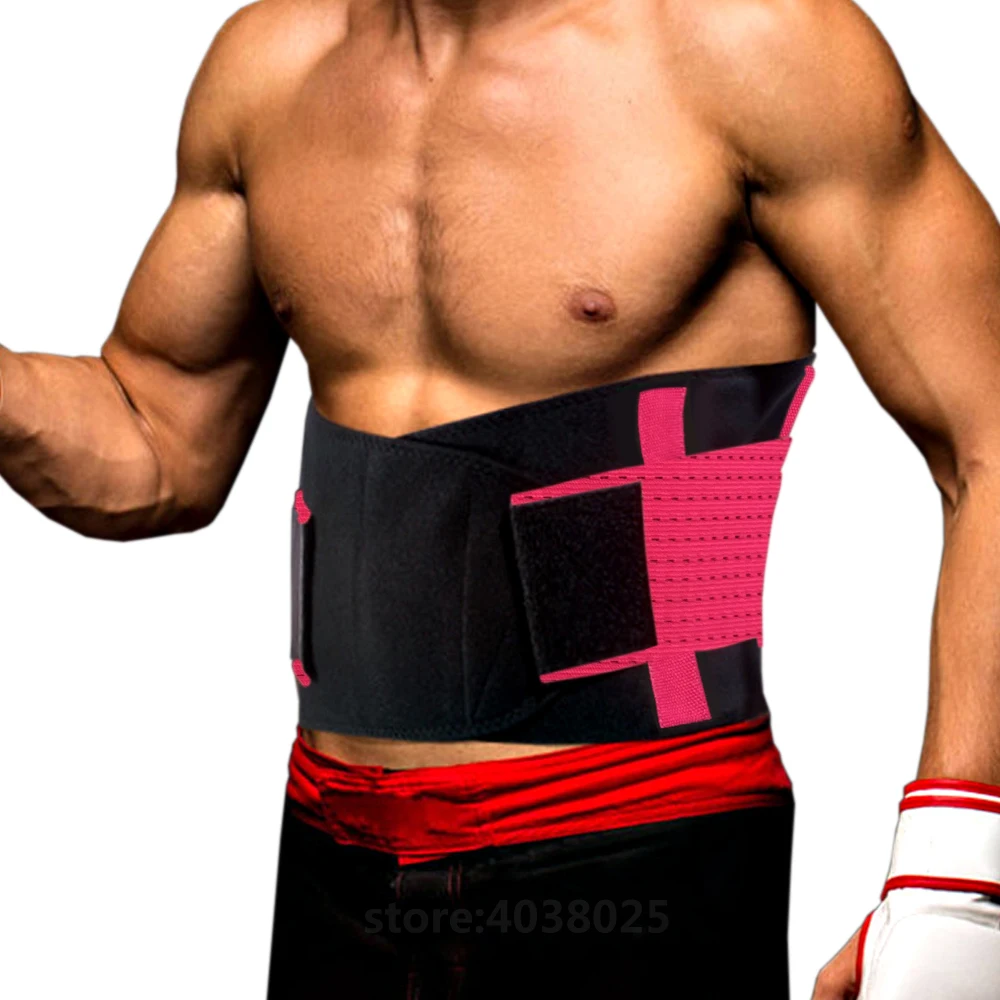 Неопреновый спортивный пояс для фитнеса красного и черного цвета корсет
