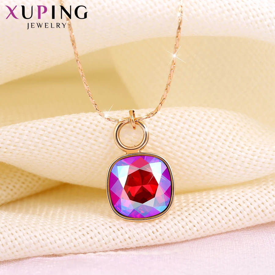 Xuping ювелирные изделия элегантное позолоченное ожерелье с кулоном и кристаллами