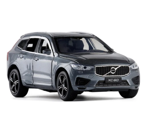 Серый 1:32 VOLVO Все новые XC60 SUV внедорожный автомобильный Металлический Игрушечный Автомобиль со звуком светильник вытяните назад автомобиль для детей игрушки - Цвет: Серый