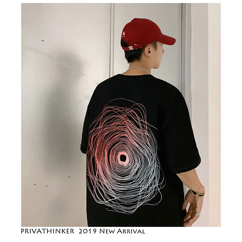 Privathinker мужские черные корейские футболки Мужская смешная футболка с граффити