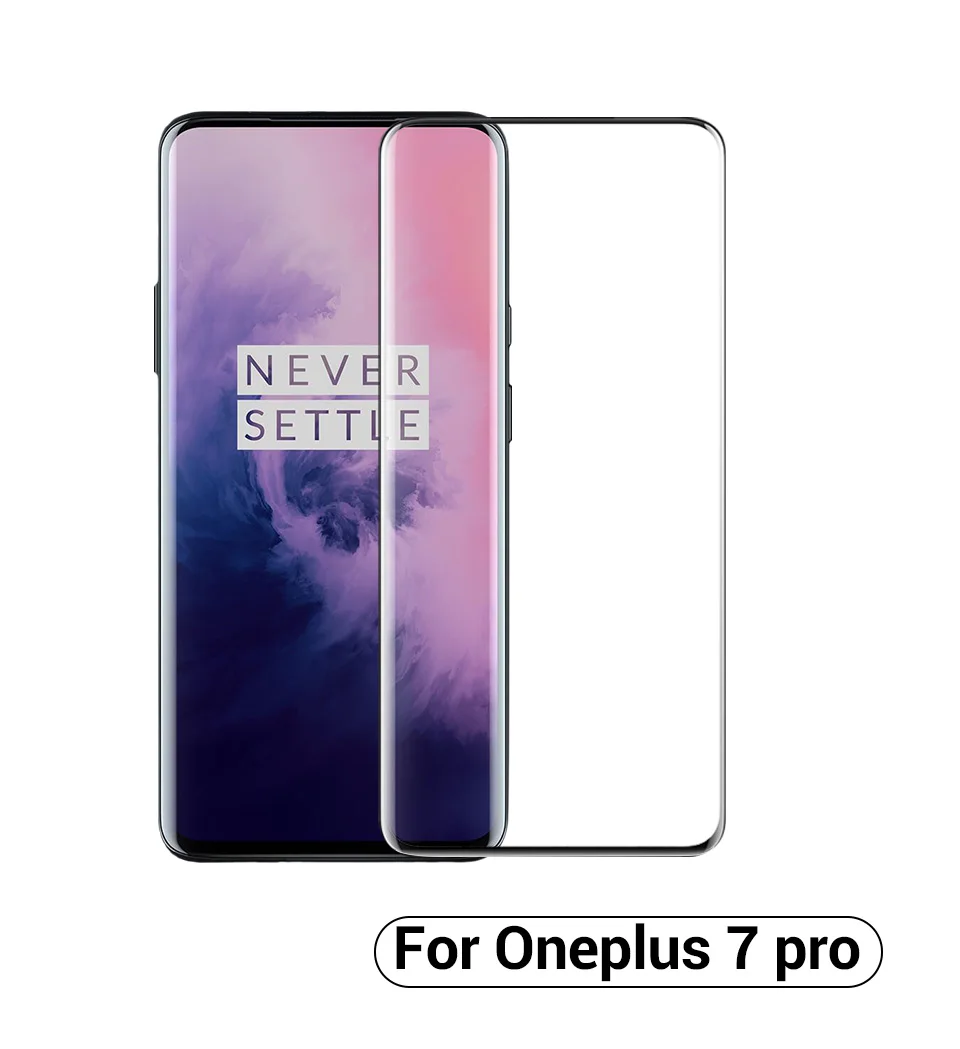 PZOZ закаленное стекло для Oneplus 7 Pro защита экрана полное покрытие пленка для Oneplus7 One plus7 Стекло полный экран защитная пленка
