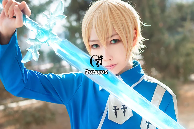 ROLECOS японский аниме меч искусство онлайн Eugeo Косплей Костюм SAO Alicization косплей костюм мужской косплей синий Униформа полный комплект